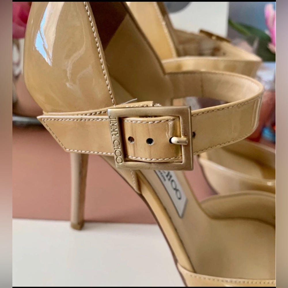 🎉✨💕Host Pick 🎉✨💕Jimmy Choo Peep Toe Patent Leather Heels - Picture 6 of 7